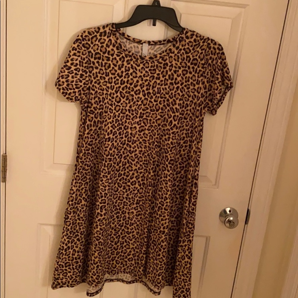 dressed in lala leopard print swing dress